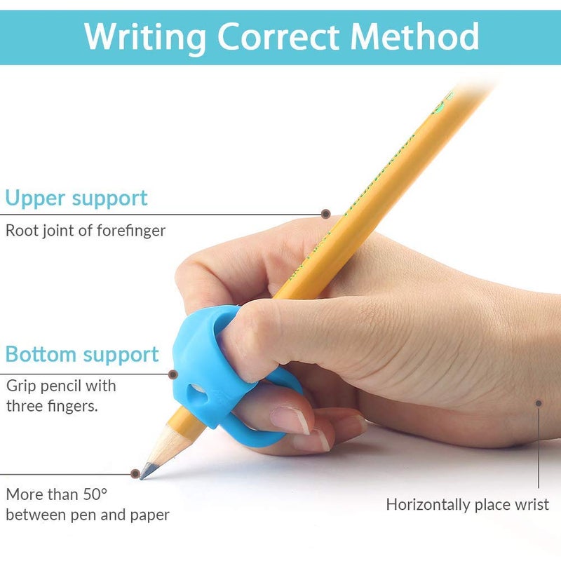 Firesara Pencil Grips  Original Breakthrough Assorted Writing Aid Grip Trainer Posture Correction Finger Grip for Kids Preschoolers Children Adults Special Needs for Lefties or Righties(4PCS) - Image 5